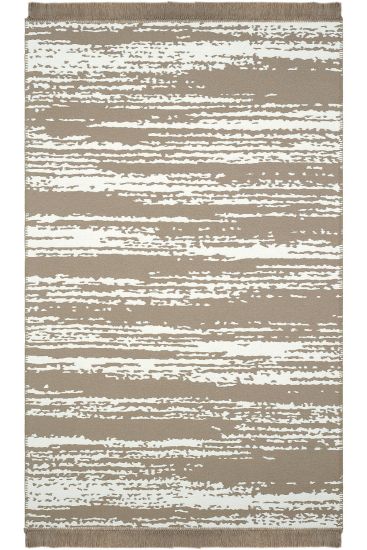 Lovely85 Brown Cream Modern Abstract Area Rug