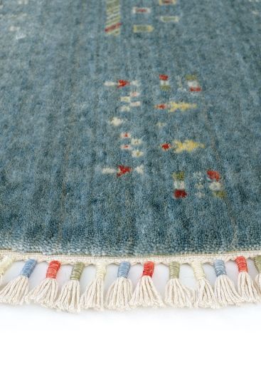 Galata85 Blue Modern Plain Living Room Rug