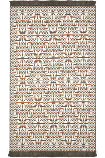 Lovely85 Cream Orange Modern Kilim Bedroom Rug
