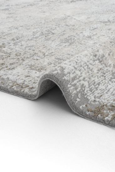 London85 Cream Grey Abstract Living Room Rug