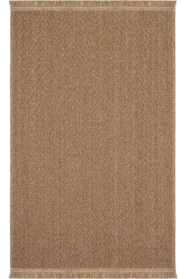 Mirage85 Brown Plain Patterned Outdoor Area Rug