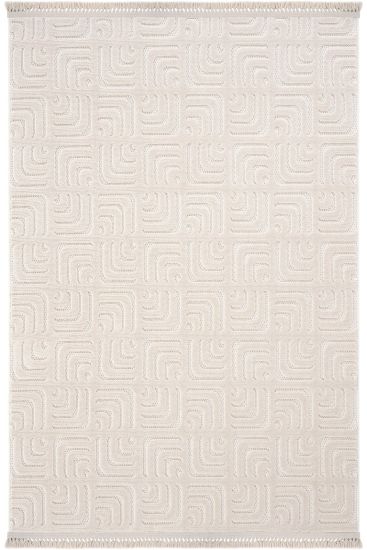 Oliver85 Beige Scandi Geometric Living Room Rug
