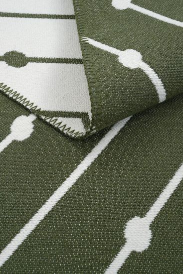 Lovely85 Green Cream Geometric Living Room Rug
