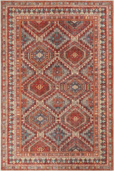 Private85 Red Multicolour Persian & Oriental Living Room Rug