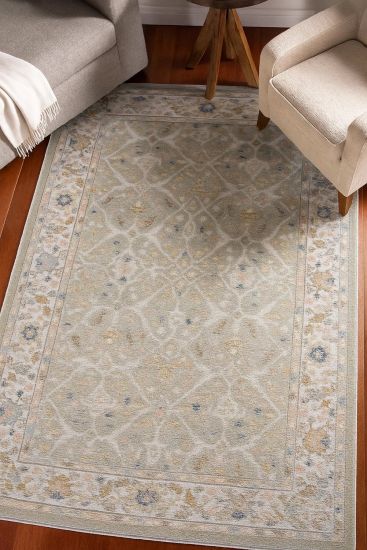 Zaraf85 Green Multicolour Persian & Oriental Living Room Rug