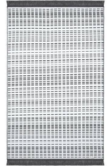 Lovely85 Charcoal Cream Geometric Scandi Living Room Rug