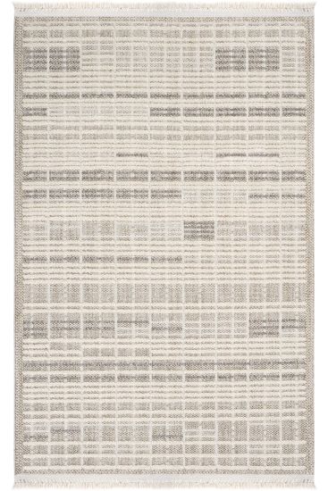 Jerry85 Beige Cream Stripes Patterned Living Room Rug