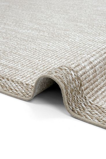 Smart85 Beige Cream Jute & Sisal Bordered Outdoor Area Rug