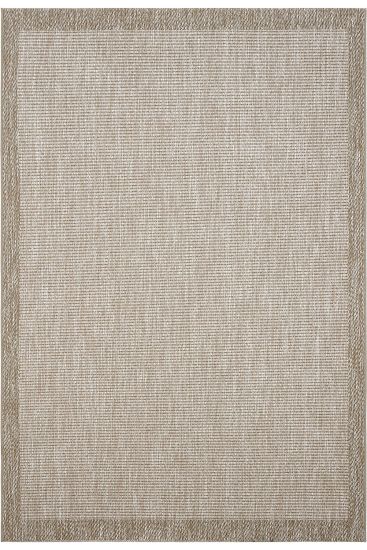 Smart85 Beige Cream Jute & Sisal Bordered Outdoor Area Rug