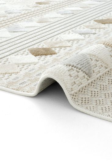 Ares85 Cream Beige Aztec Bohemian Indoor Rug