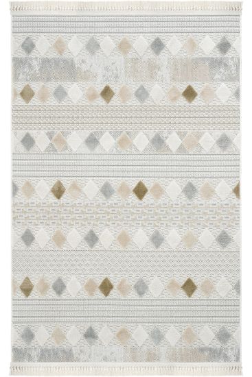 Ares85 Cream Beige Aztec Bohemian Indoor Rug