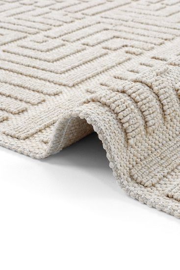 Mirage85 Beige Geometric Patterned Outdoor Area Rug