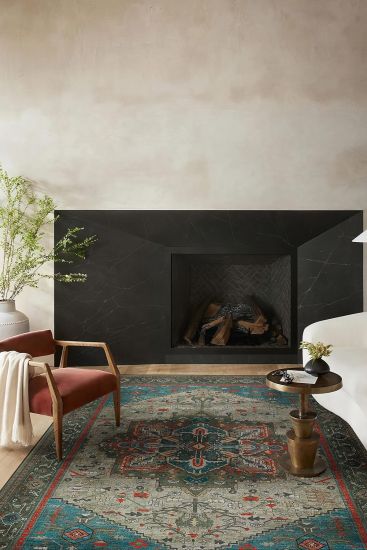 Beylerbeyi85 Green Blue Persian & Oriental Area Rug