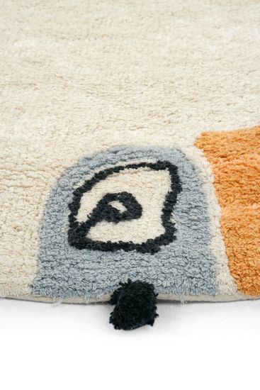 Cool Cotton85 Cream Multicolour Kids Living Room Rug