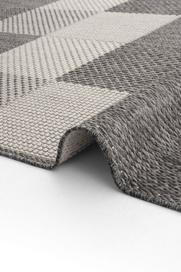 Grande85 Grey Beige Patchwork Jute & Sisal Outdoor Area Rug
