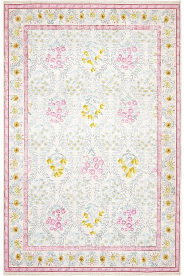 Daisy85 Cream Multicolour Modern Floral Indoor Rug