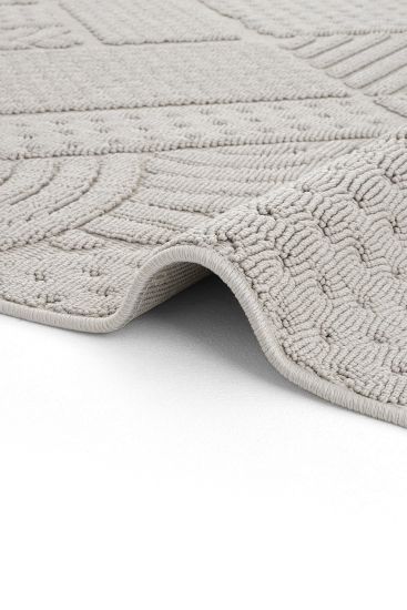 Wood85 Grey Patterned Scandi Living Room Rug