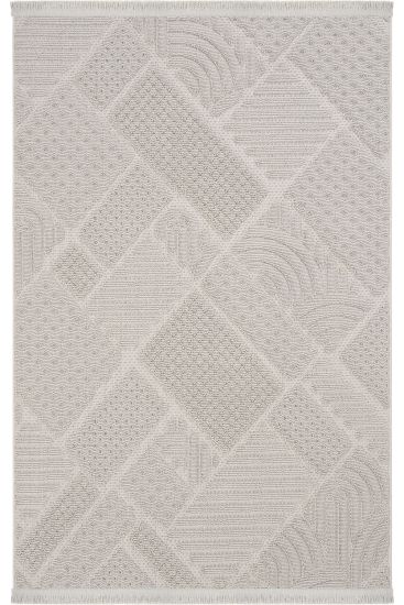 Wood85 Grey Patterned Scandi Living Room Rug