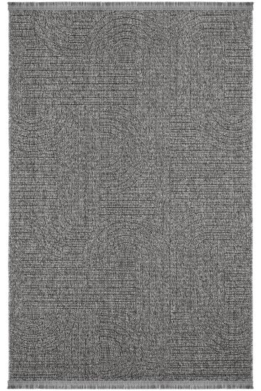 Hasir85 Grey Scandi Plain Bedroom Rug