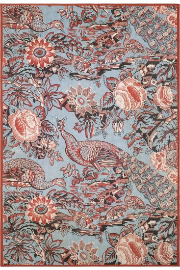 Flora85 Multicolour Floral Stripes Living Room Rug