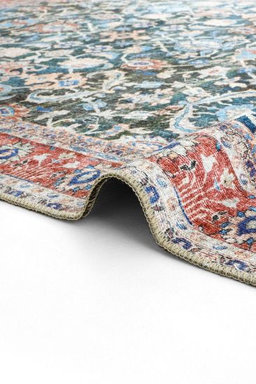 Private85 Green Red Modern Persian & Oriental Area Rug