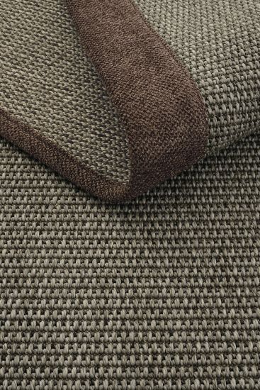 Sisal85 Grey Brown Bordered Jute & Sisal Outdoor Area Rug