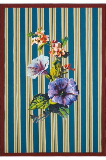 Flora85 Multicolour Floral Stripes Bedroom Rug