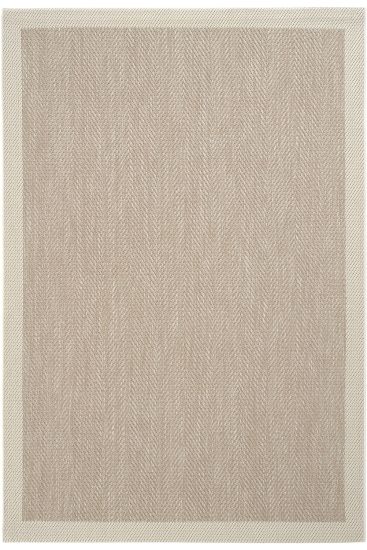 Grande85 Beige Cream Bordered Jute & Sisal Outdoor Area Rug