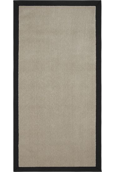 Bounty85 Grey Black Bordered Plain Bedroom Rug
