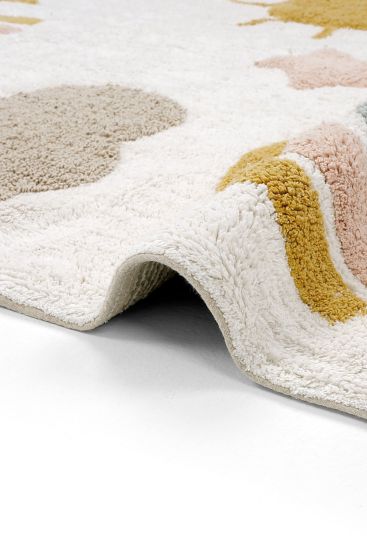 Cool Cotton85 Cream Multicolour Kids Bedroom Rug