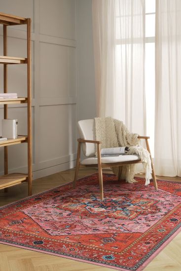 Beylerbeyi85 Red Pink Persian & Oriental Living Room Rug