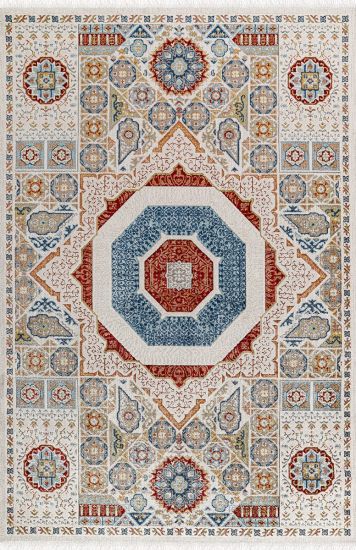 Kolor75 Kilim Cream Multicolour Bedroom Rug