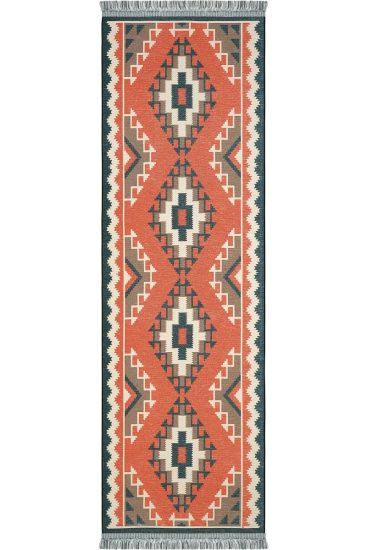 Anatolia85 Orange Cream Kilim Bedroom Rug