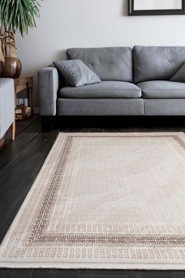 Elation Beige Scandi Geometric Rug