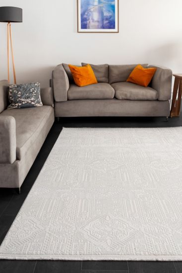 Elation Cream Scandi Living Room Rug