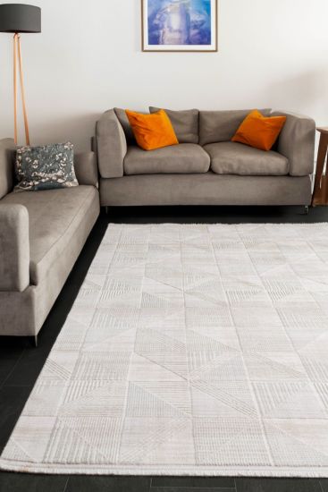 Elation Cream Trellis Geometric Area Rug