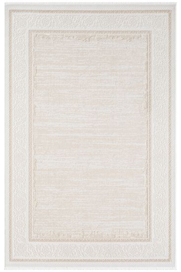 Filigree Cream Beige Modern Bordered Living Room Rug