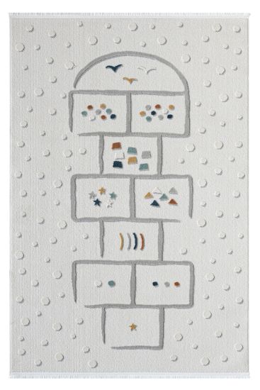 Frizzle Cream Grey Kids Area Rug