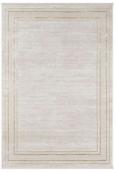 Mosaic Beige Cream Bordered Plain Bedroom Rug