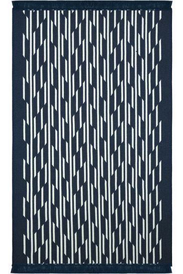 Lovely85 Blue Cream Geometric Patterned Area Rug