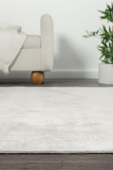 Emanate Cream Modern Plain Living Room Rug