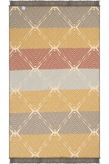 Lovely85 Yellow Grey Geometric Chevron Indoor Rug
