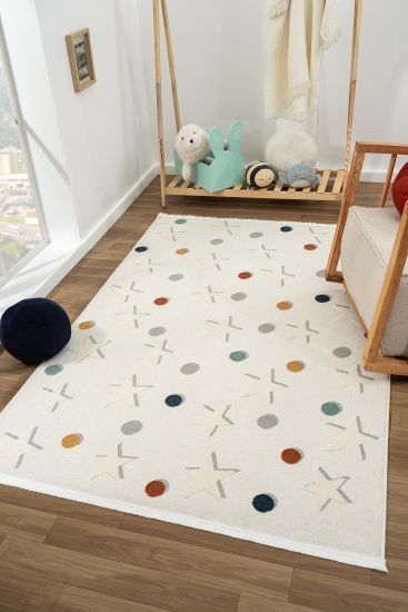 Frizzle Cream Multicolour Kids Area Rug