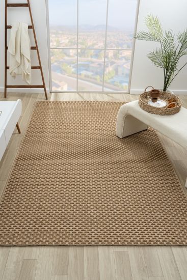 Flume Brown Jute & Sisal Plain Outdoor Area Rug