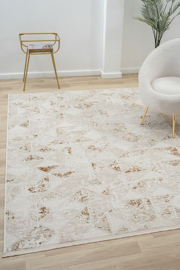 Mosaic Cream Brown Asbtract Geometric Area Rug