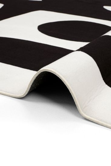 Agnes85 Cream Black Kids Area Rug