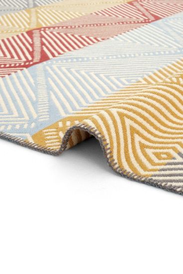 Lovely85 Yellow Grey Geometric Chevron Indoor Rug