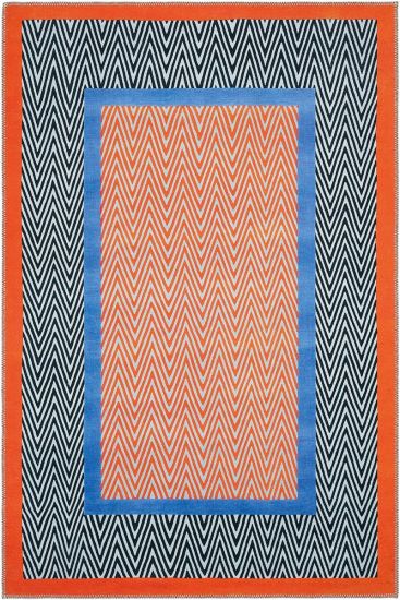 Lumina85 Orange Multicolour Chevron Area Rug