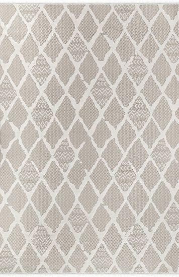 Boyut75 Beige Cream Modern Trellis Indoor Rug