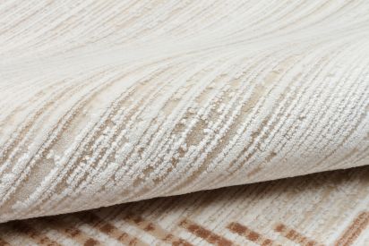 Perre75 Cream Beige Modern Bordered Area Rug